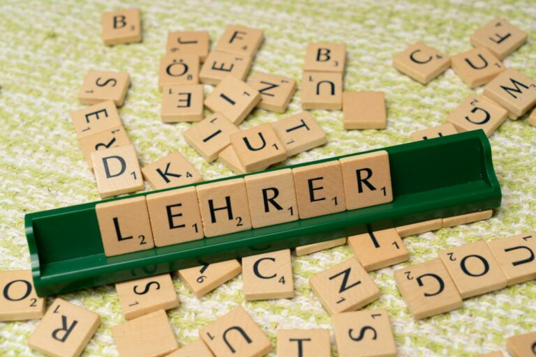 Scrabble letters spelling lehrer